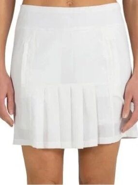 Jofit White Athletic Pleated Mini Skirt